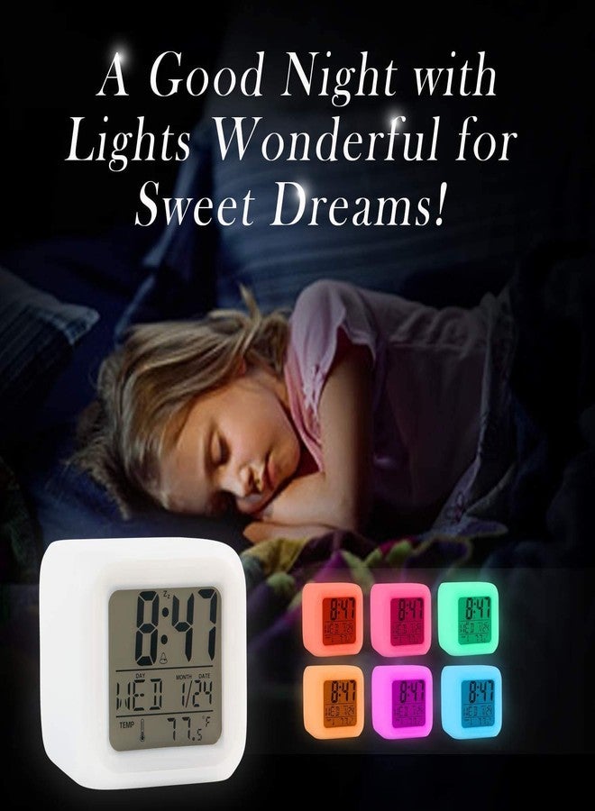 ZALIK Kids Alarm Clock, Easy Setting Digital Travel Large Display Time-Date-Alarm Snooze, Bedrooms for Kids, Blue, Ages 5-12 - Image 4